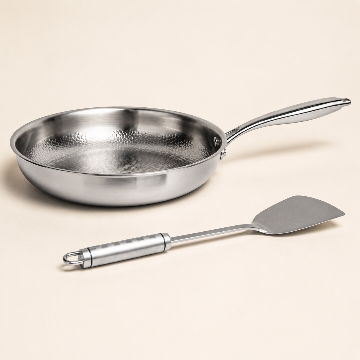 Titanium Hammered Pan Set + Free Lid