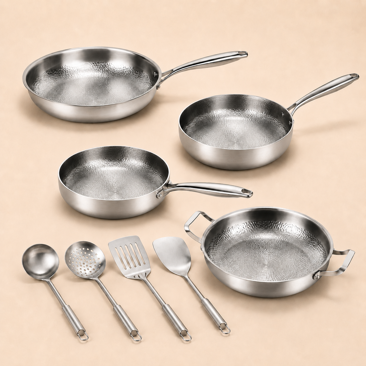 Titanium 4 Pans + Free Lids