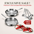 Pure Titanium Essential Duo Utensils Set + FREE LIDS