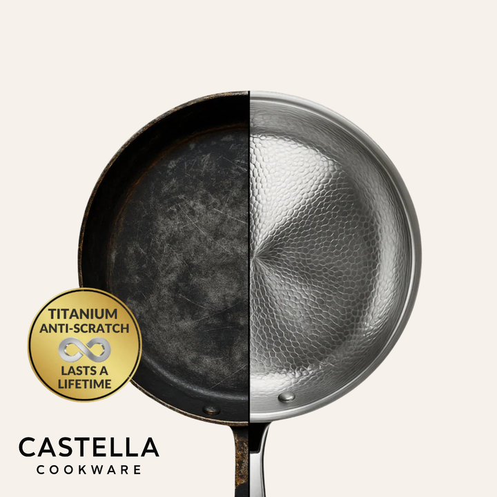 Pure Titanium Hammered Cookware Set Pro + FREE LIDS
