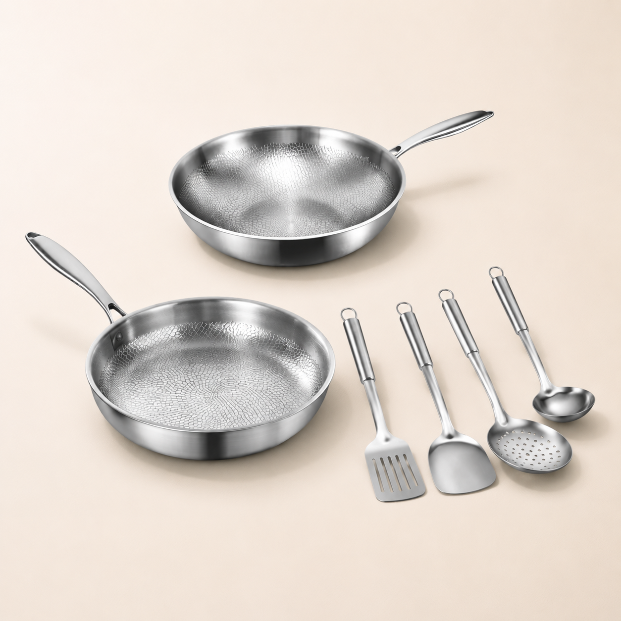 Titanium Wok Duo Utensils Set + Free Lids