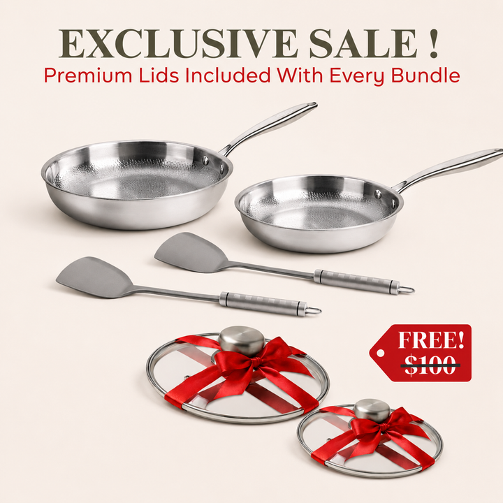 Titanium Hammered Pan Pro Duo Set + FREE LIDS
