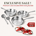 Pure Titanium Hammered Cookware Set Pro + FREE LIDS