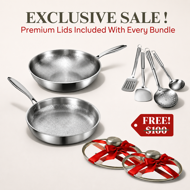 Pure Titanium Essential Duo Utensils Set + FREE LIDS