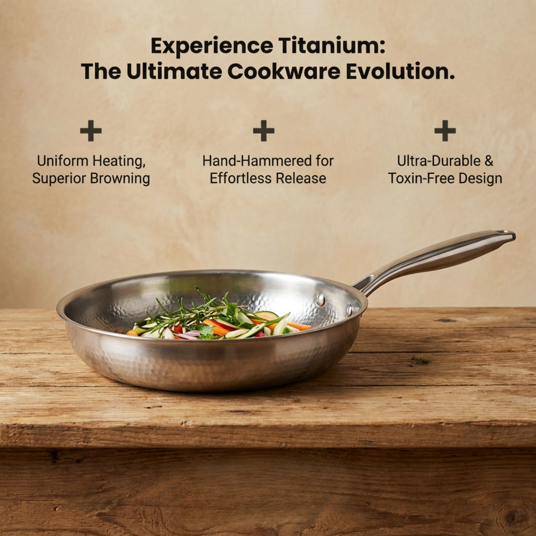 Titanium Hammered Pan Pro Duo Set + FREE LIDS