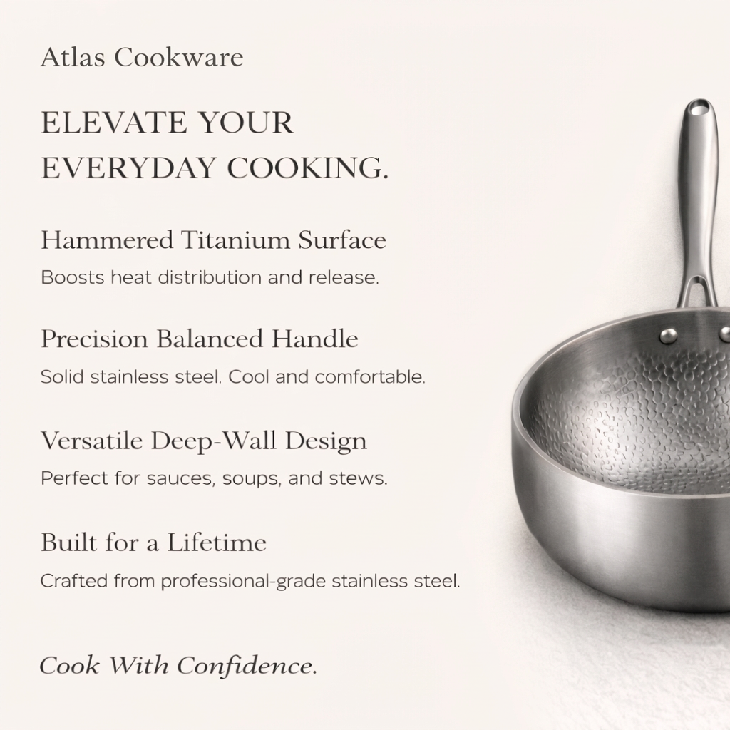 Pure Titanium 4 Pans + Utensils Set + FREE LIDS