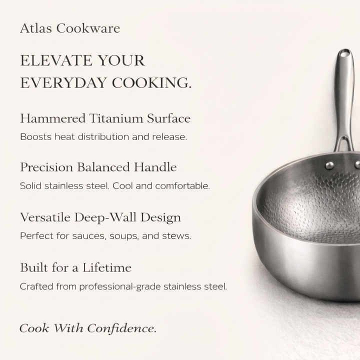 Pure Titanium 4 Pans + Utensils Set + FREE LIDS